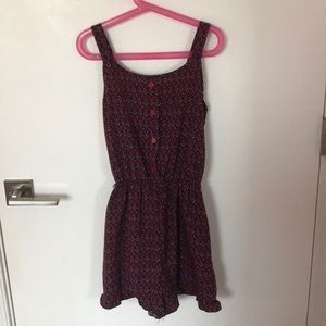 Red navy and white romper